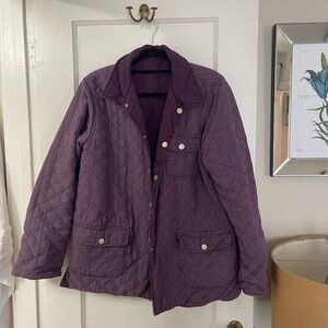 Reversible Purple Quilted Jacket with Checkered